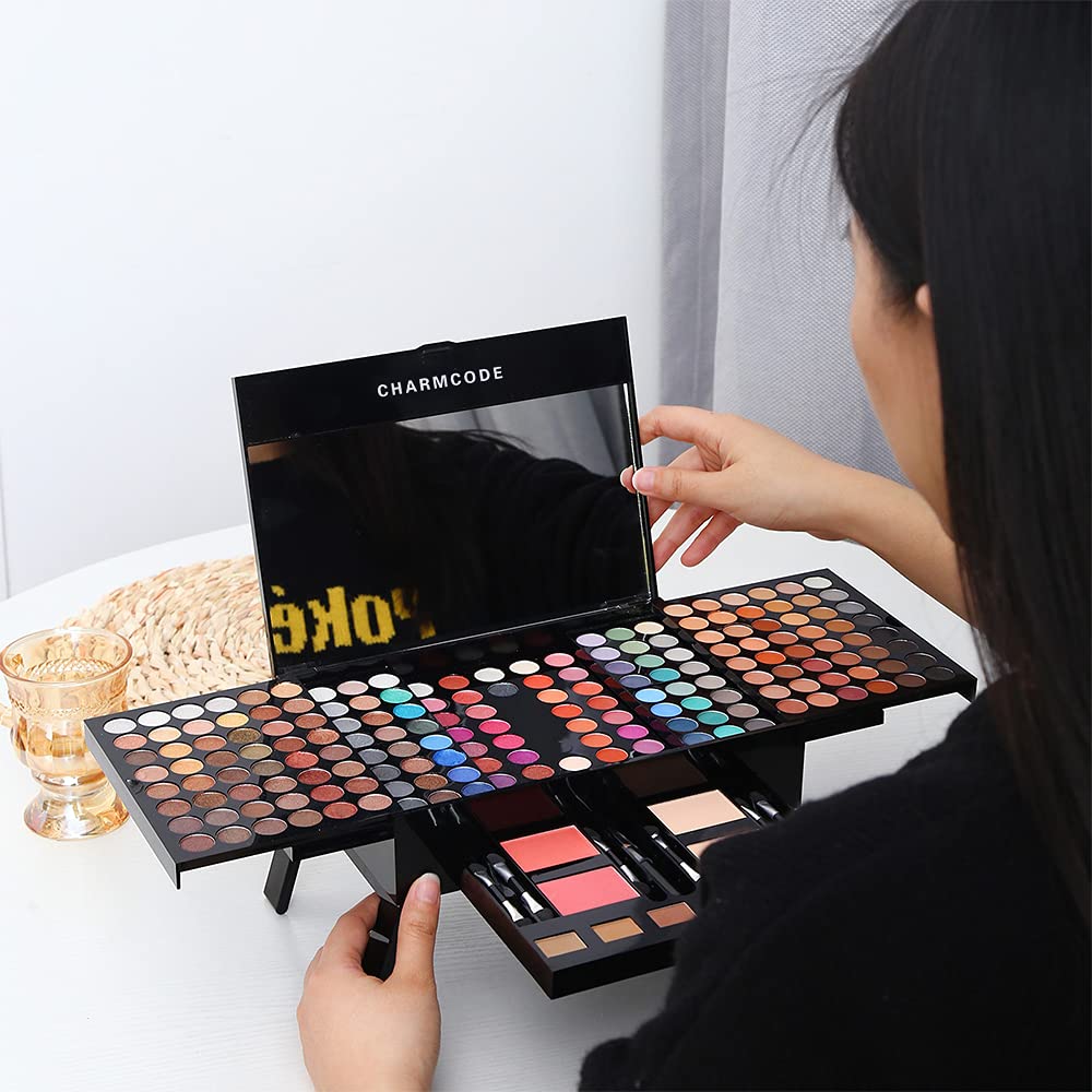 CharmCode 190 Colors Makeup Palette - All-in-One Eyeshadow, Blush, Eyebrow & Concealer Kit | Multicolor