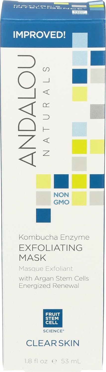 Andalou Naturals Kombucha Enzyme Exfoliating Peel - Brightening Facial Treatment, 1.8 Oz