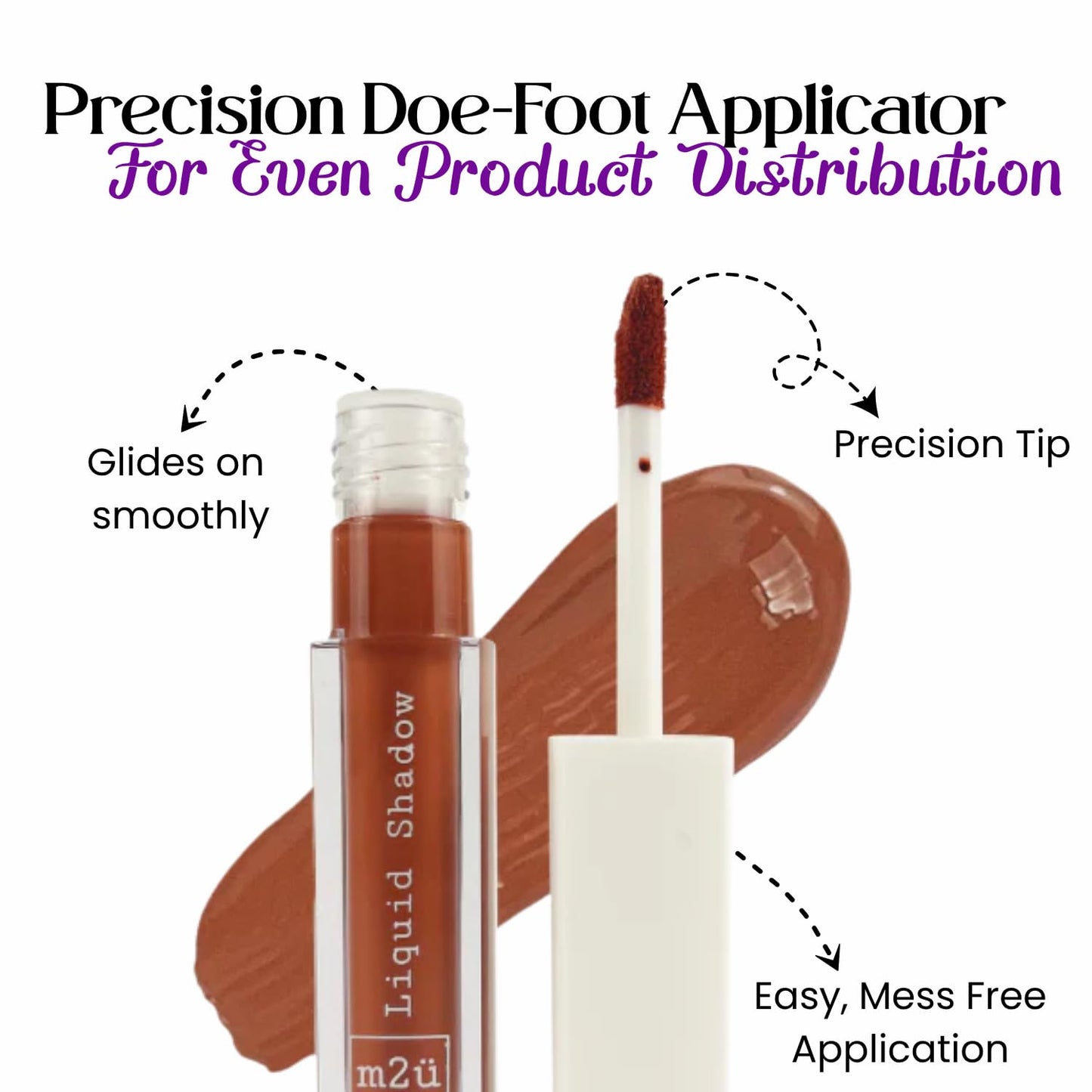 M2U NYC (Rose Gold Liquid Eyeshadow – Quick Drying Liquid Eye Shadow with One Swipe Pigment Coverage – Long Lasting, Buildable & Blendable Crease Proof Formula – Shimmer Finish
