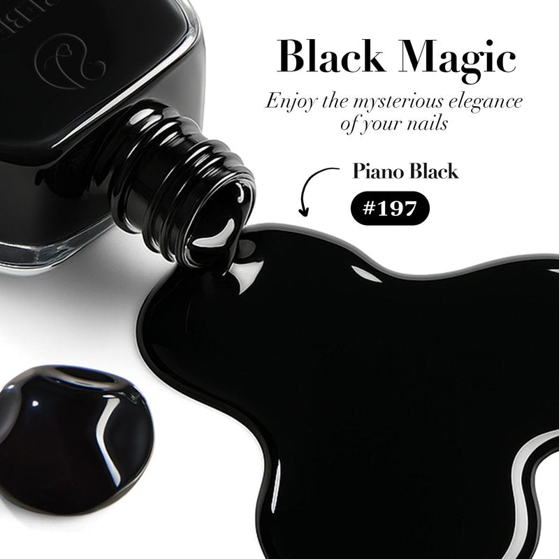 AZUREBEAUTY Black Nail Polish, Quick Dry Complete Natural Super Lustrous，10ml Professional for DIY Manicure and Pedicure at Home