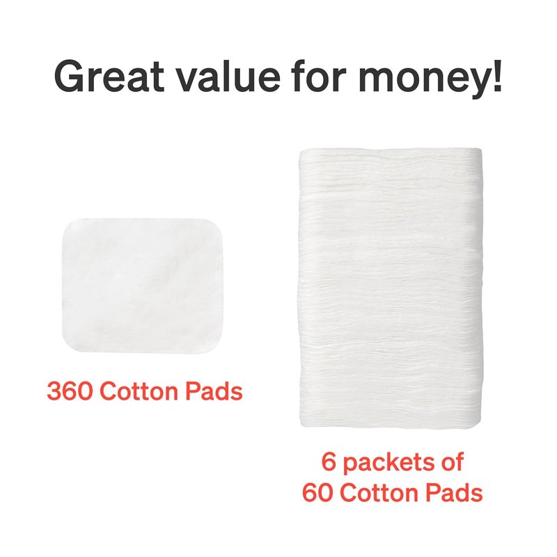 Baby Cotton Pads for Diaper Change - Ultra Soft 100% Organic Extra Large | 360 Count, Lint-Free, GOTS Certified