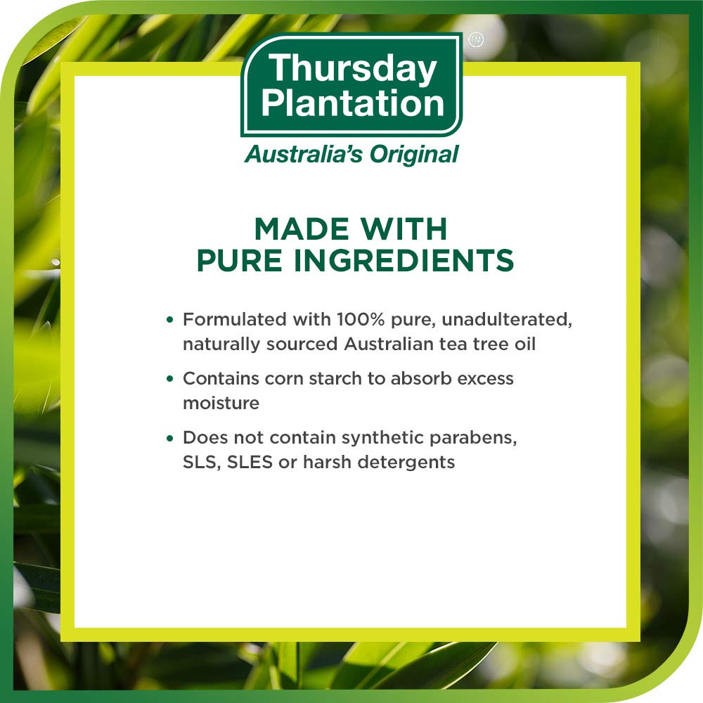 Thursday Plantation Tea Tree Foot Powder, Helps Prevent Foot Odor and Sweat, 3.5 Ounces