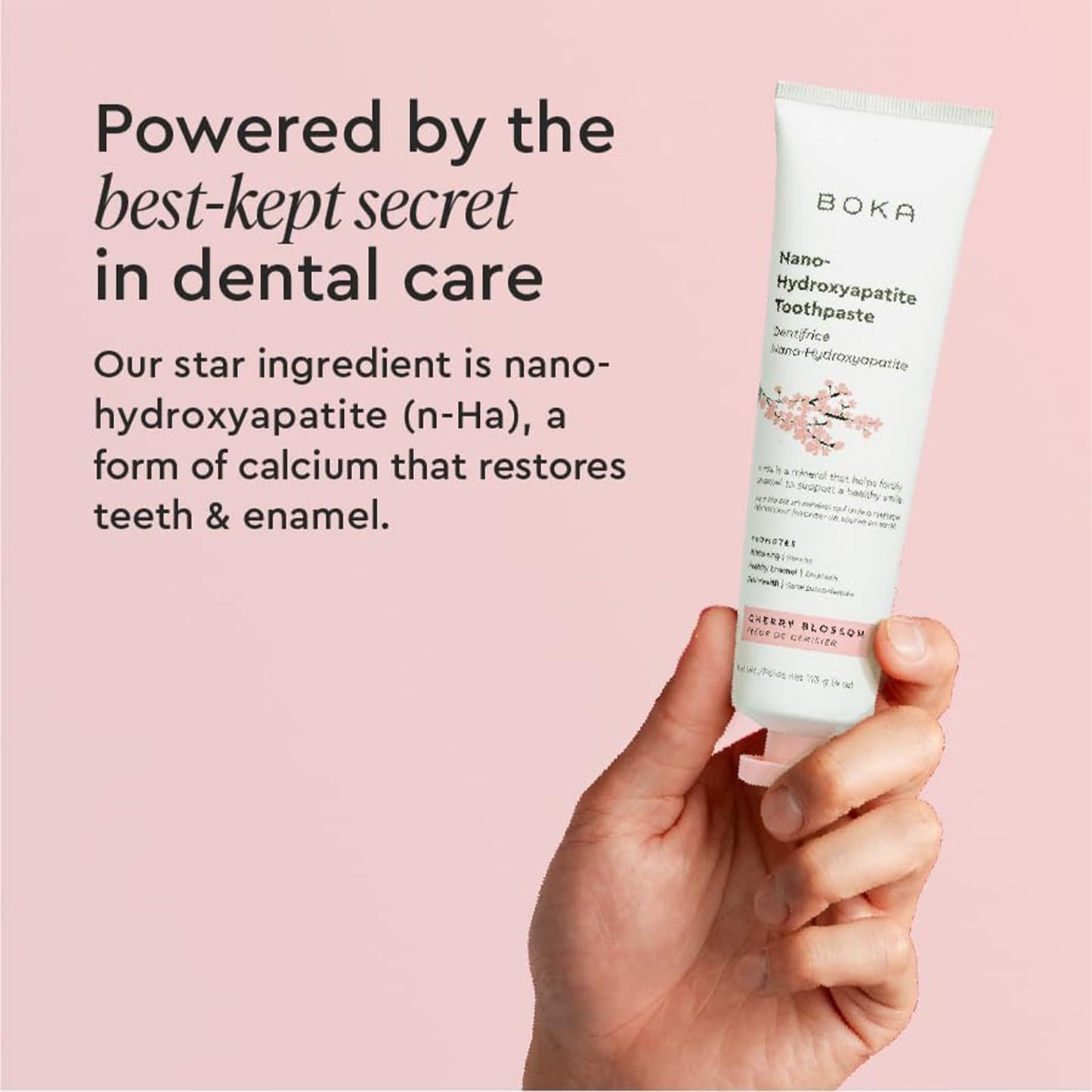 Boka Fluoride Free Toothpaste, Nano Hydroxyapatite Toothpaste, Appropriate for Sensitive Teeth - for Adult Oral Care - Cherry Blossom Flavor, 4 Fl Oz 1Pk