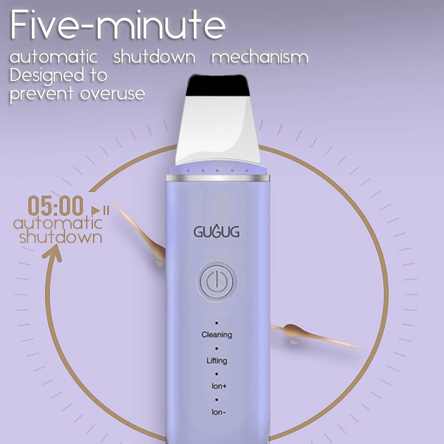 GUGUG 2-Pack Facial Spatula Set 4 Mode Skin Scrubber & Pore Cleaner for Blackhead Removal (White + Purple)