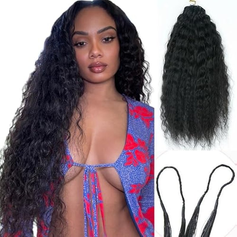 Wet and Wavy Super Wave Knotless Pre-Separated Feather Crochet Hair Extensions Human Hair Water Wave Crochet Hair Machine Made Feather Human Hair Extension 16inch 120g