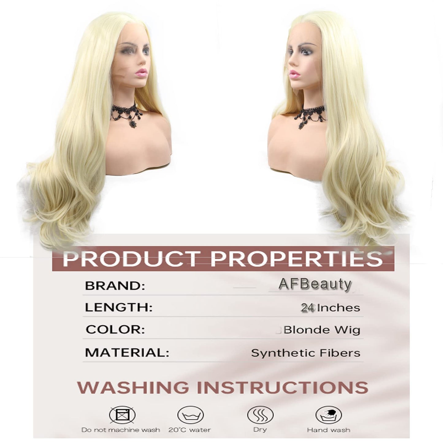 AFBeauty 613 Blonde Wig Realistic Glueless Lace Front Wig Long Wavy Wigs for White Women 613 Hd Lace Frontal Wig Natural Hairline Synthetic Heat Resistant Fiber Hair Daily Cosplay 24Inch Real Hair
