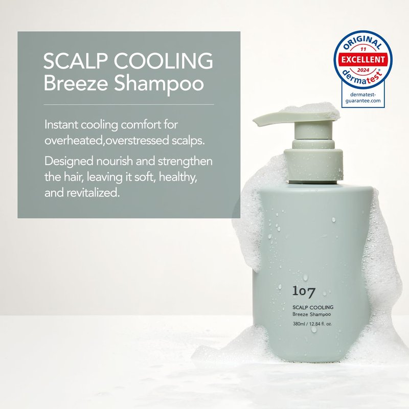 107 SCALP COOLING Breeze Shampoo - Soothing & Refreshing scalp cooling shampoo with 3-Year Aged Fermented Mugwort Vinegar – Scalp Care, Sebum Control (12.84 oz)