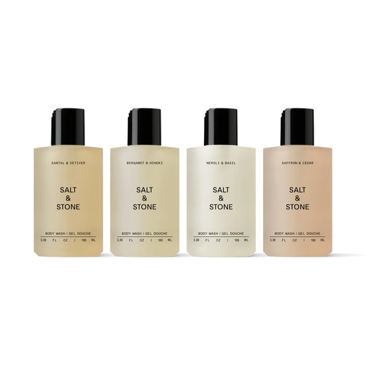 Salt & Stone Body Wash Mini Discovery Set | For Women & Men, Sulfate, Paraben, & Dye Free, Leaving Skin Soft and Hydrated | Travel-Sized Body Wash
