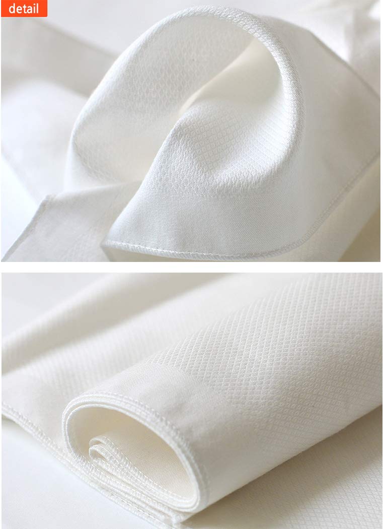 Angel-in-Moms [10 Packs] Organic Cotton Cloth Soft Muslin Gauze Handkerchief Washcloths, Wide Size 14 inch x 14 inch, Facial Cleansing Cloths, Hankies Makeup Remover Towel (Organic Embossing)