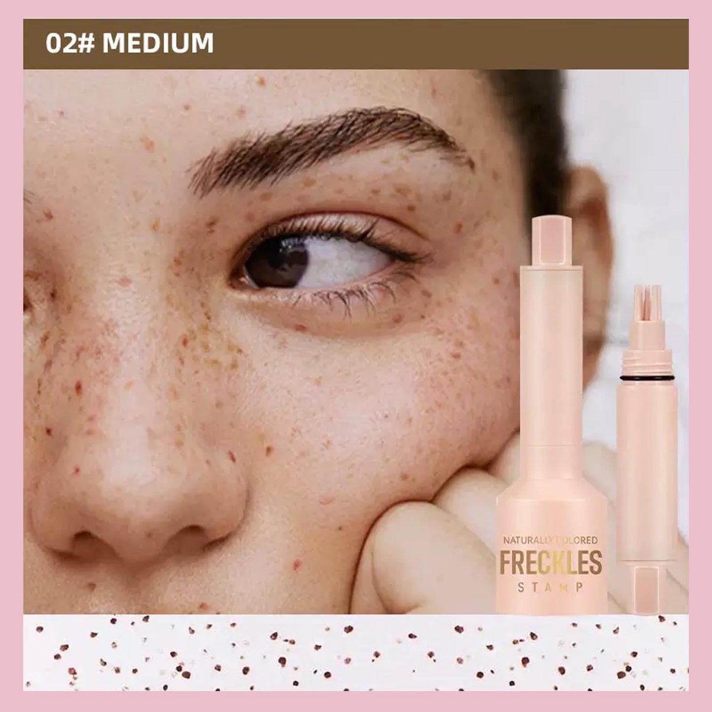 Hyesamyo Freckle Stamp Waterproof Sweatproof Long-Lasting Natural 4 Styles Freckle Makeup Tool (02# Medium)