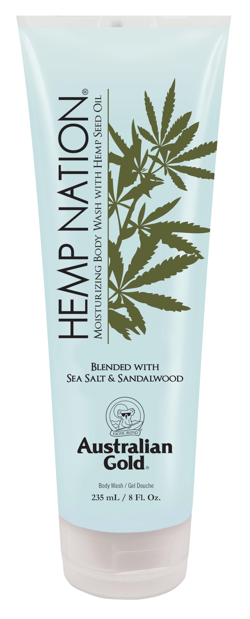 Australian Gold Hemp Nation Shower Bundle - Sea Salt & Sandalwood Body Wash (8 Fl Oz) and Agave & Lime Body Scrub (8 Fl Oz), Moisturizing Wash and Exfoliating Scrub, Pure Hemp Seed Oil