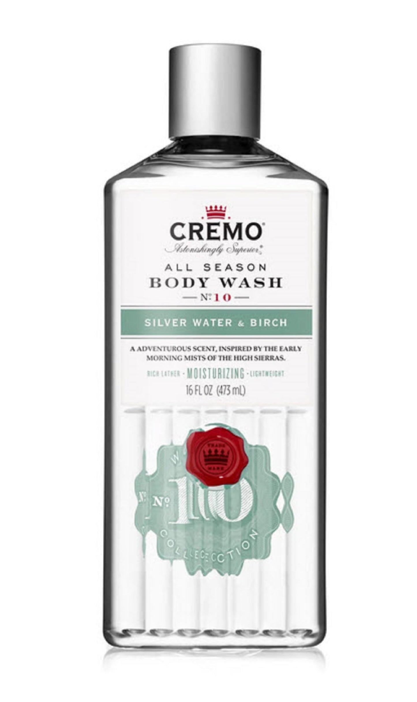 Cremo Men's Body Wash Bundle with Blue Cedar & Cypress Scent 16 Fl Oz and Silver Water & Birch Scent 16 Fl Oz
