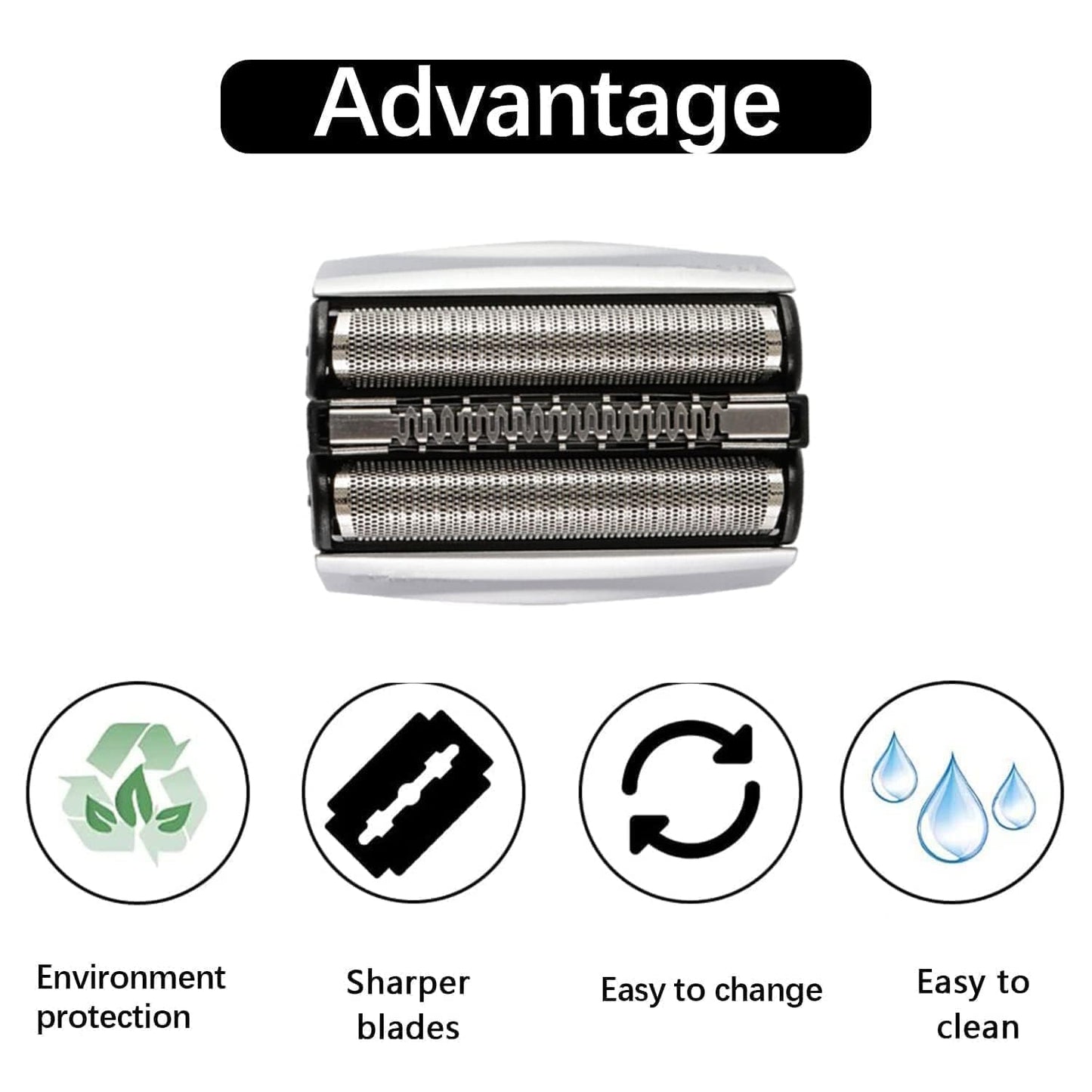 70S Series 7 Replacement Heads Compatible with Braun Series 7 Electric Foil Shaver, 70S Blades for Braun S7 Replacement Head 720, 730, 760cc,790cc