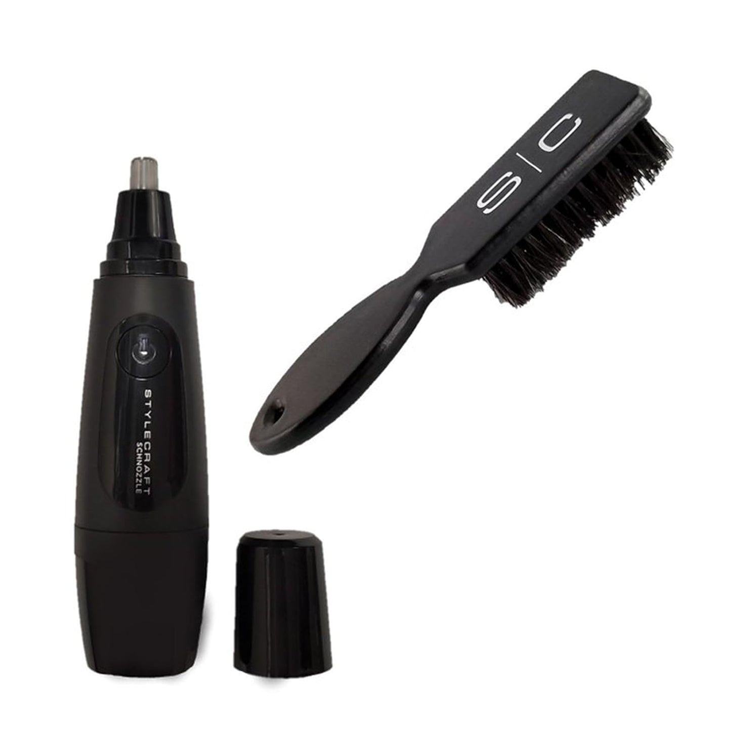 Schnozzle Ear and Nose Hair Trimmer - Mini Fade Brush Holiday Gift Bundle