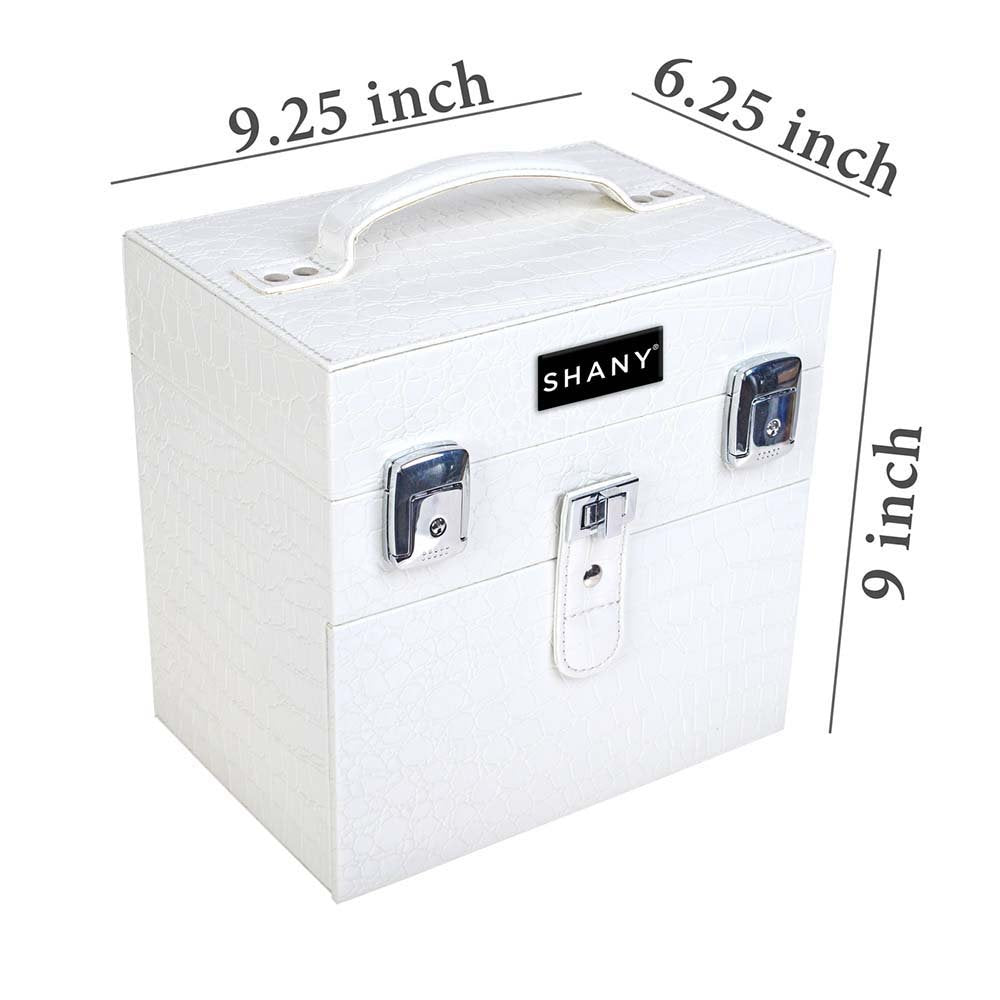 SHANY Makeup Travel Case - Versatile Organizer for Makeup & Nail Accessories | White Lily