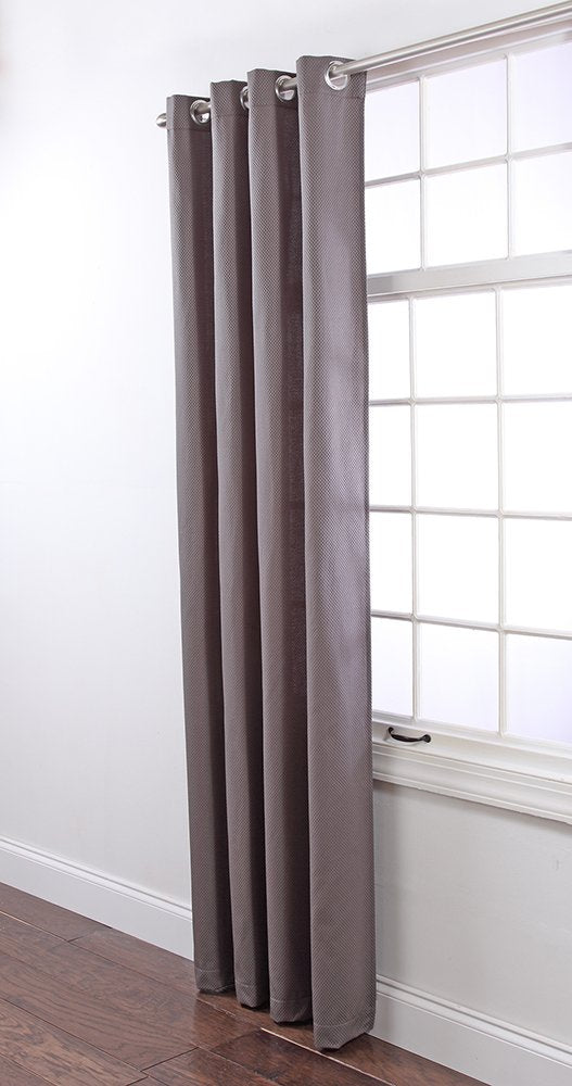 Stylemaster Twill and Birch Reed Jacquard Grommet Panel, 53 by 84-Inch, Slate