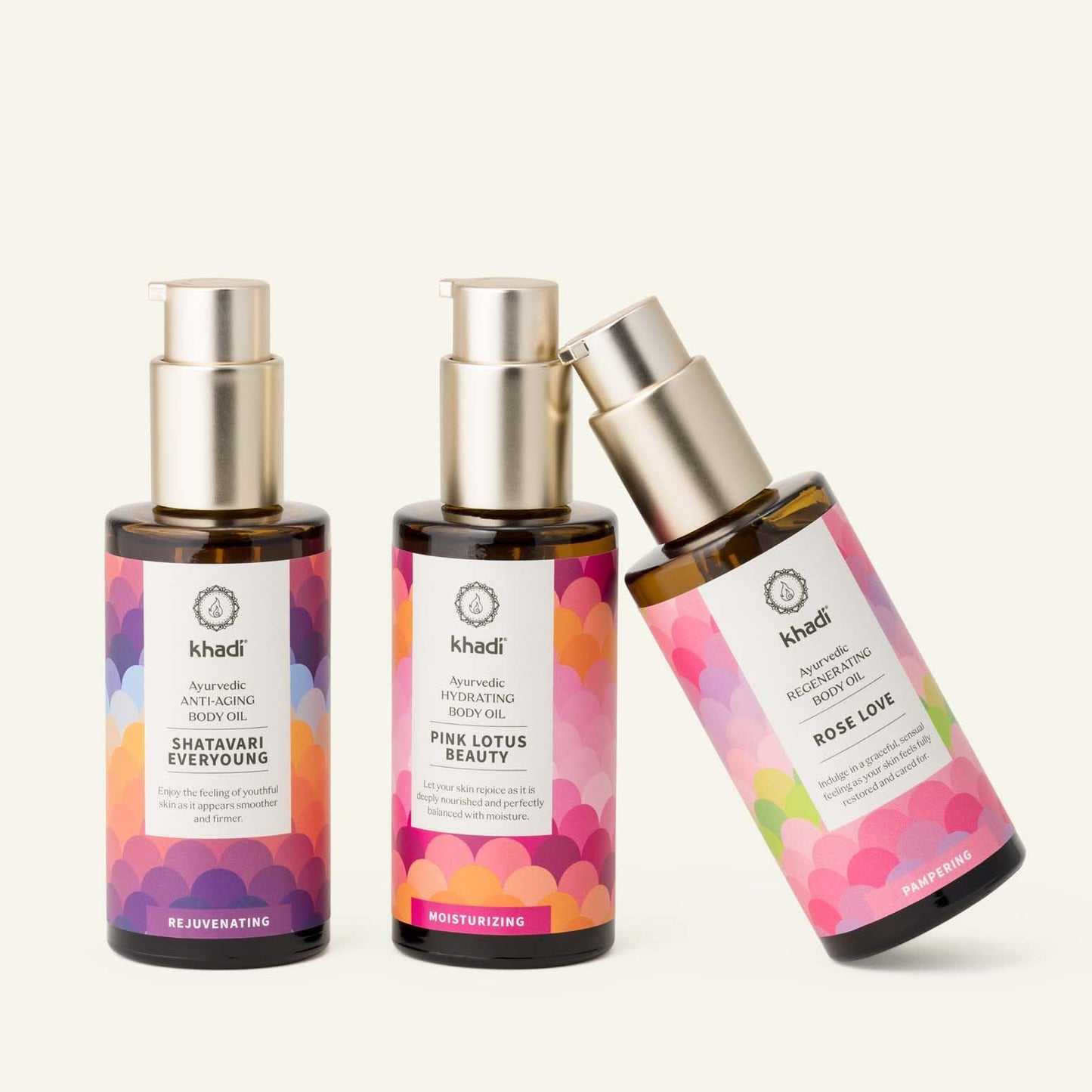 khadi PINK LOTUS BEAUTY Ayurvedic Hydrating Body Oil - Balancing & moisturizing sensual oil - 100% plant-based & natural - 3.38 fl oz