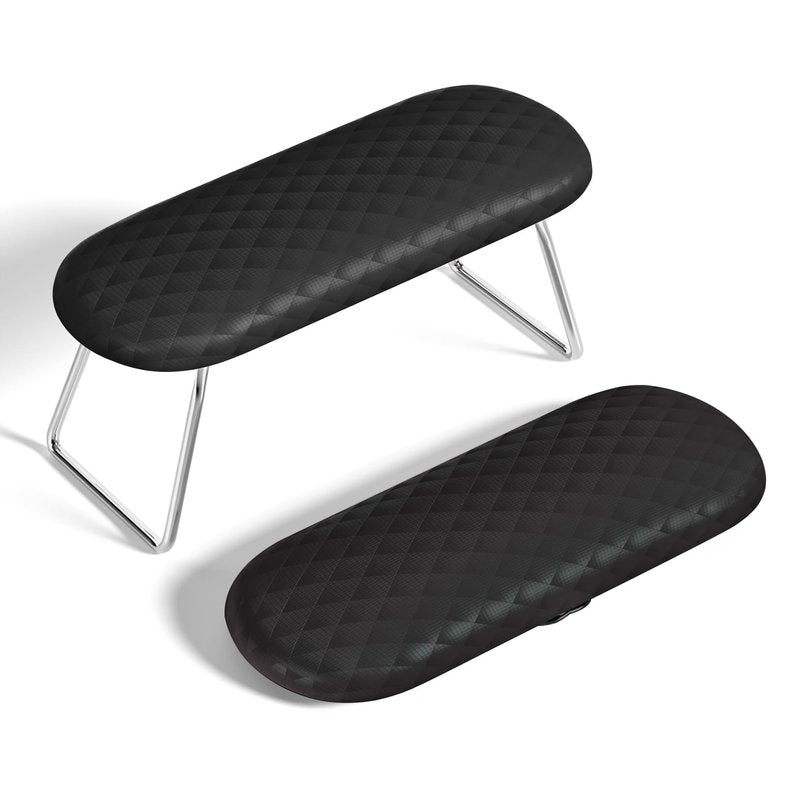 AORAEM Nail Arm Rest, Foldable Leather Nail Arm Rest with Non-slip Sleeve, Internal Sponge Filled Arm Rest Pillow with Metal Bracket, Nail Hand Rest for Home Use and Nail Salon Use (Black)