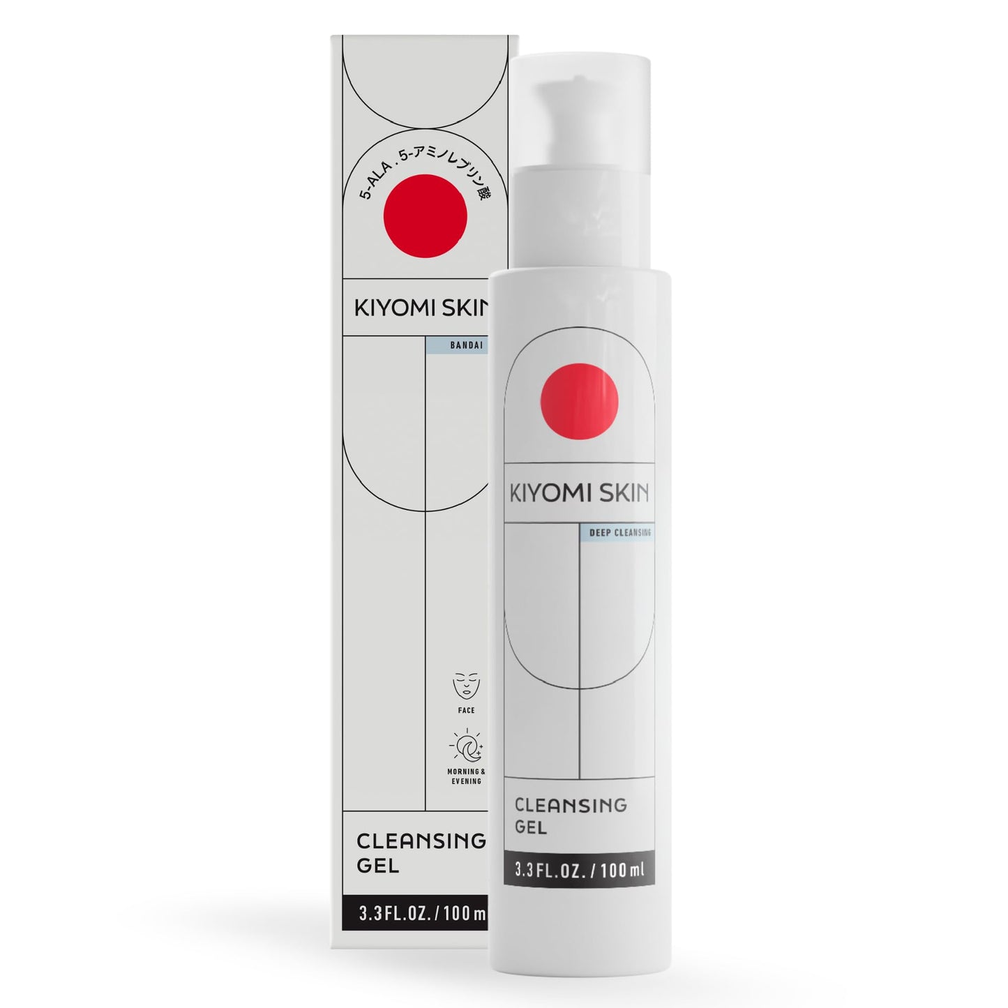 Kiyomi Skin Cleansing Gel - Hydrating Facial Cleanser with AHA Complex, Hyaluronic Acid & Snow Mushroom Extract - Gentle Low Foam Face Wash for All Skin Types - Vegan & Made in Germany - 3.3 Fl Oz