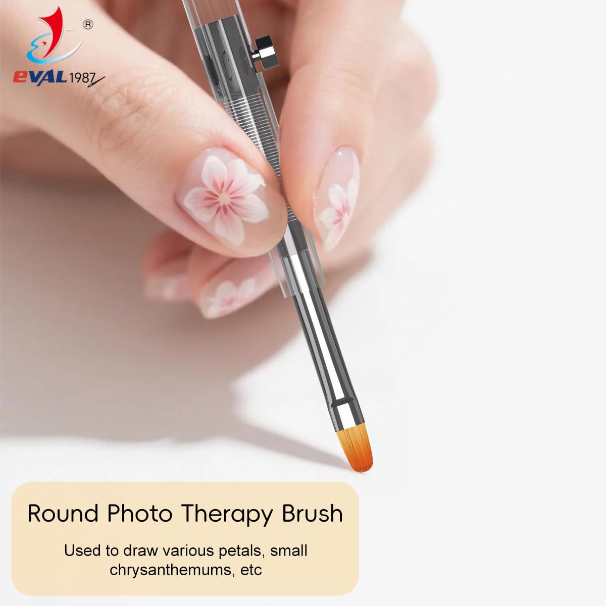 Nail Art Brushes Set - Retractable Builder Gel Brush & Liner Pen | DIY Nail Art Tools (White, 1+2)