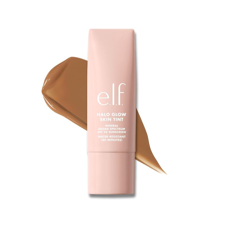 e.l.f. Halo Glow Skin Tint SPF 50 - Tinted Moisturizer for Light Buildable Coverage | Natural Glow, Vegan, 11 Tan Warm