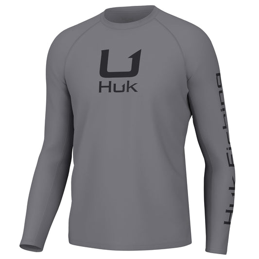 HUK Men's Standard Icon X Crew, Long-Sleeve Performance Fishing Shirt, Night Owl