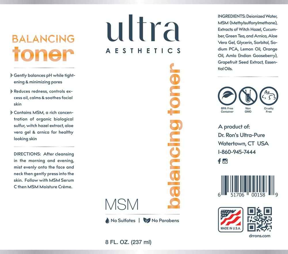 Ultra Aesthetics - MSM Toner - 8oz