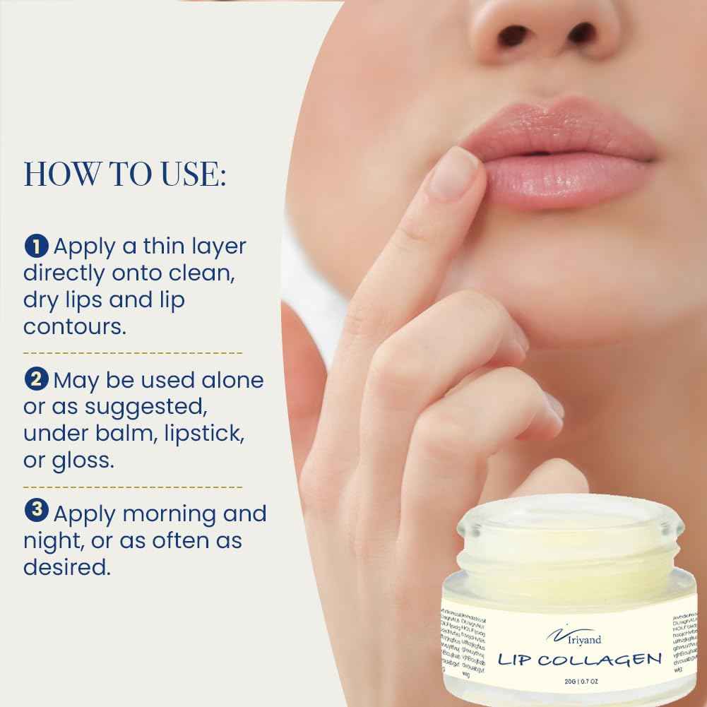 Deep Collagen Lip Sleeping Mask: Lip Mask for lip plump with Hyaluronic Acid - Overnight Butter Balm - Moisturizer for Very Dry Lips 15g