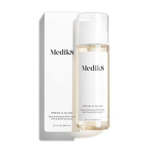 Medik8 Press & Glow PHA Gentle Daily Exfoliating Face Toner 6.7 oz