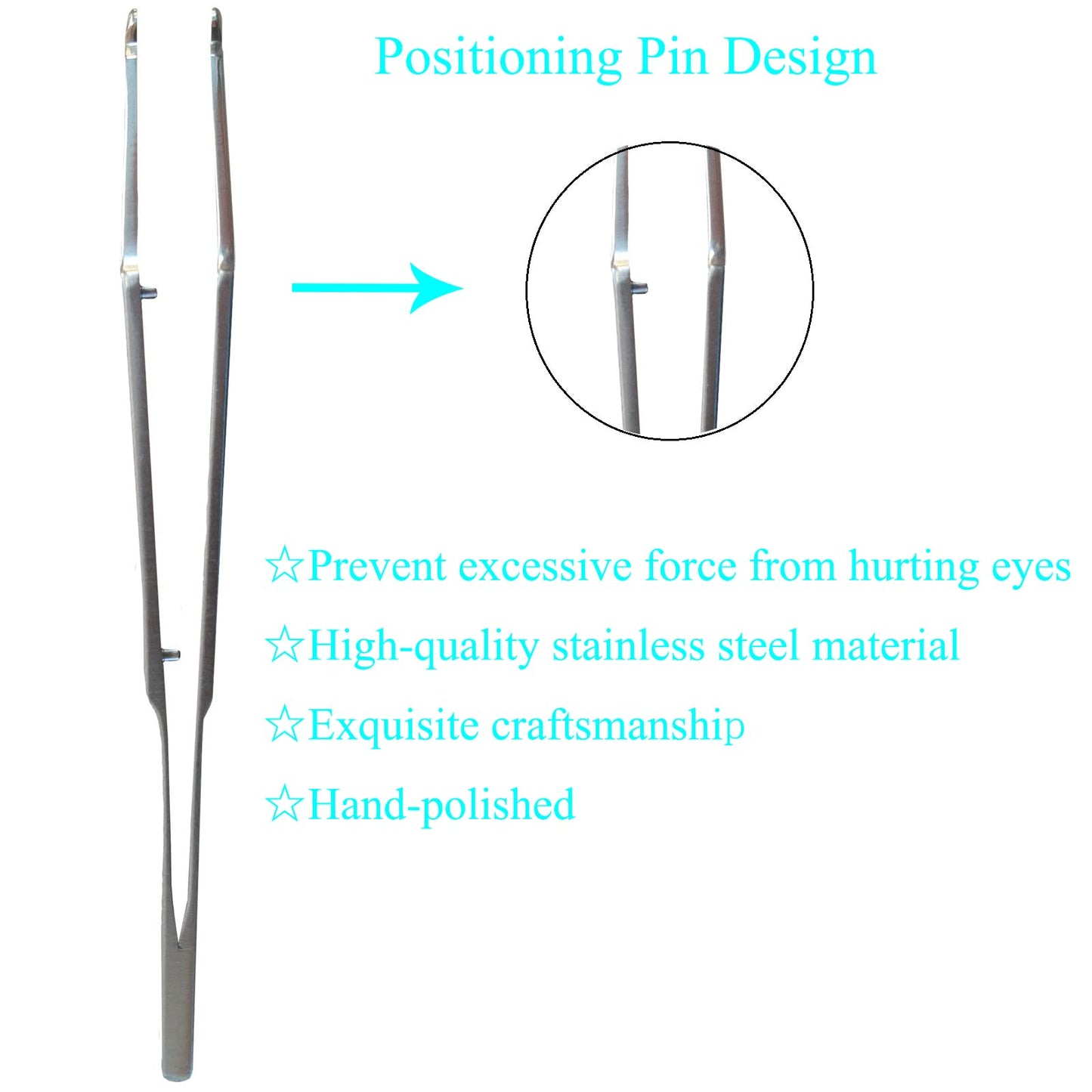 FUNORNAM Meibomian Gland Expressor Professional Prevent Excessive Force Eyelid Massage Forceps for MG Issue Dry Eyes, Premium Stainless Steel (Round)