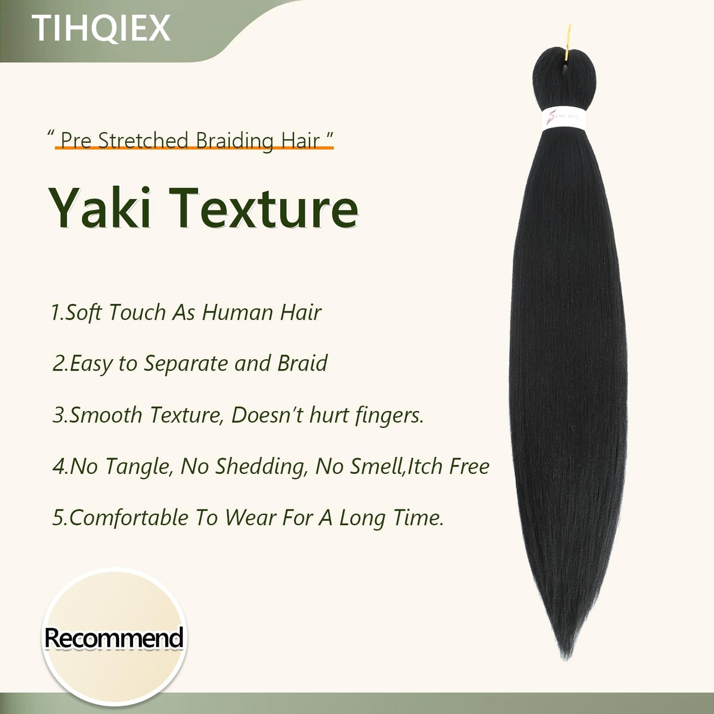 Braiding Hair Pre Stretched 36 Inch 8 Packs Long Braiding Hair Extension Pre Stretched Braiding Hair Professional Synthetic Hair For Braiding Hot Water Setting Soft Yaki Texture(36", 1B-8P)