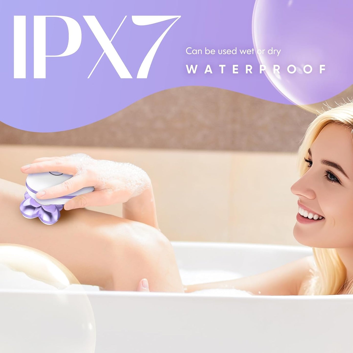 Electric Razors for Women - Cordless Painless Hair Remover | Waterproof & Detachable Trimmer in Lilac