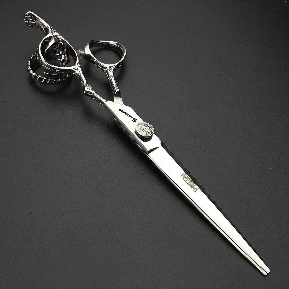 6/7-Inch Professional Hair Scissors Haircut Rose Pattern Hair Scissors Styling Tools Japanese Stainless Steel Scissor Set (7-in cutting scissors)