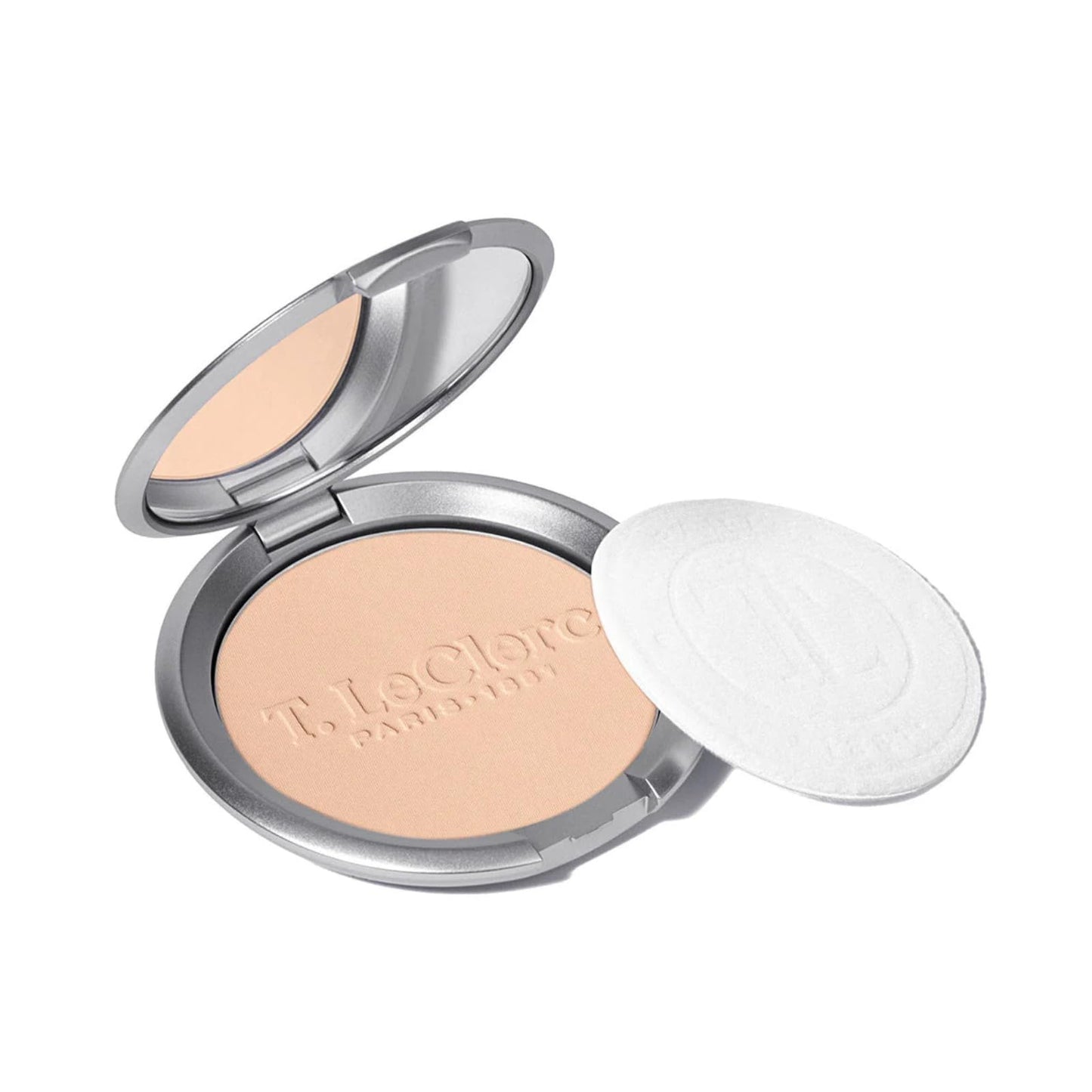 T. Leclerc Compact Pressed Powder - Super-Blendable Face Makeup Longwear Portable Matte Finish Radiant Natural Medium to Full Coverage Airbrushing Mineral Base For Pores & Imperfections (Sable)