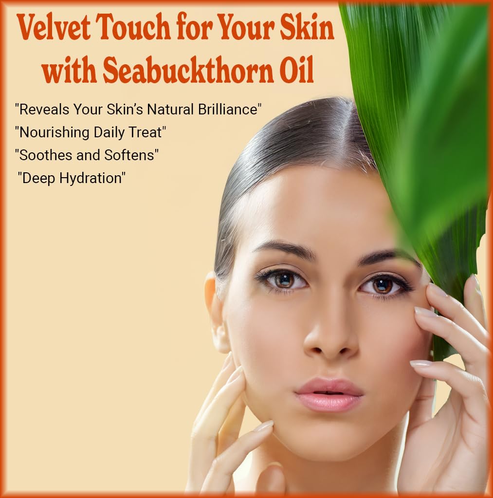 Sea Buckthorn Oil 16oz - 100% Pure Organic Cold-Pressed Oil | Revitalizing with Pump & Dropper
