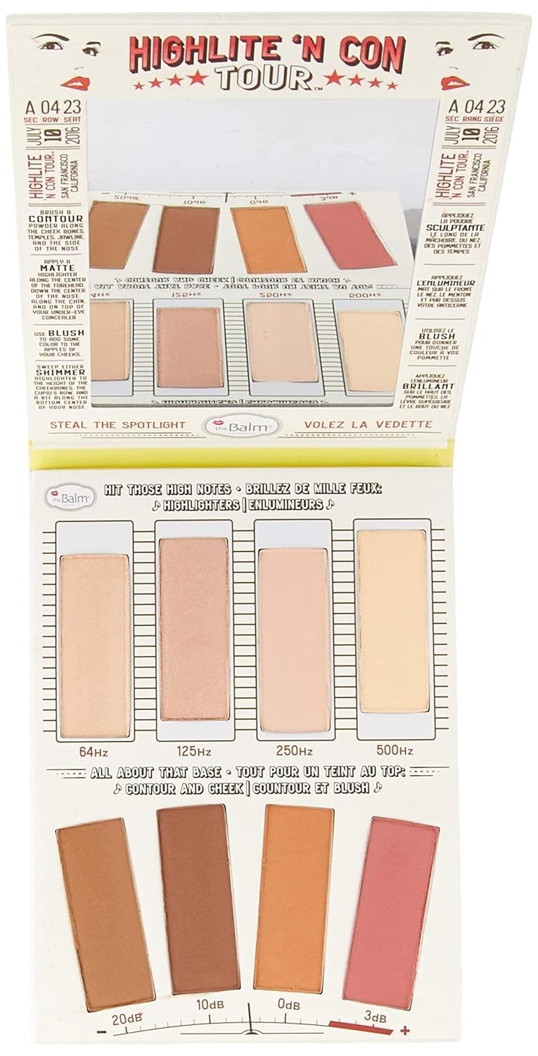 theBalm Highlighting & Contour Palette - Shimmer & Matte Highlighters, Blush, Bronzer | Multicolor, 0.8 oz