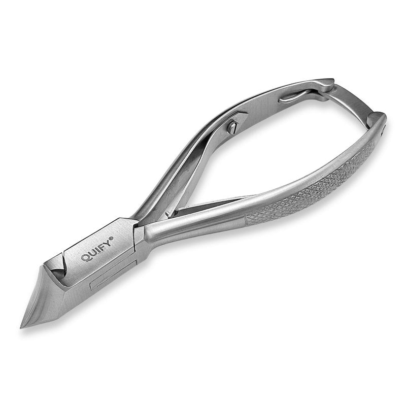 Quify Professional Toenail Cutter - Heavy Duty Stainless Steel Clippers for Thick & Ingrown Nails - Ergonomic, Sharp, and Durable Nail Trimmer for Men & Women - Moon Shape 5.5"