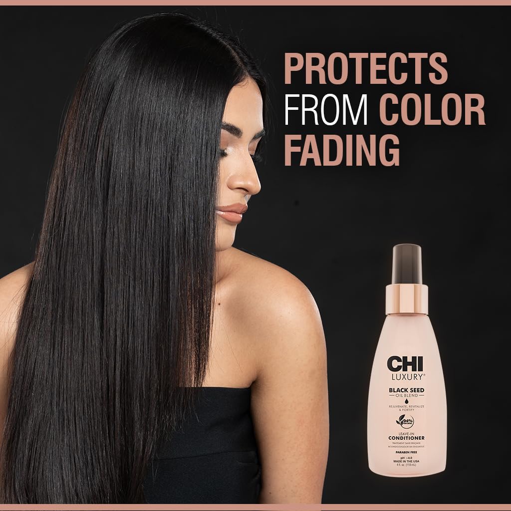 CHI Luxury Black Seed Oil Leave-In Conditioner - Moisturizing Treatment for Stronger Hair | 4 Oz, Sulfate & Paraben-Free