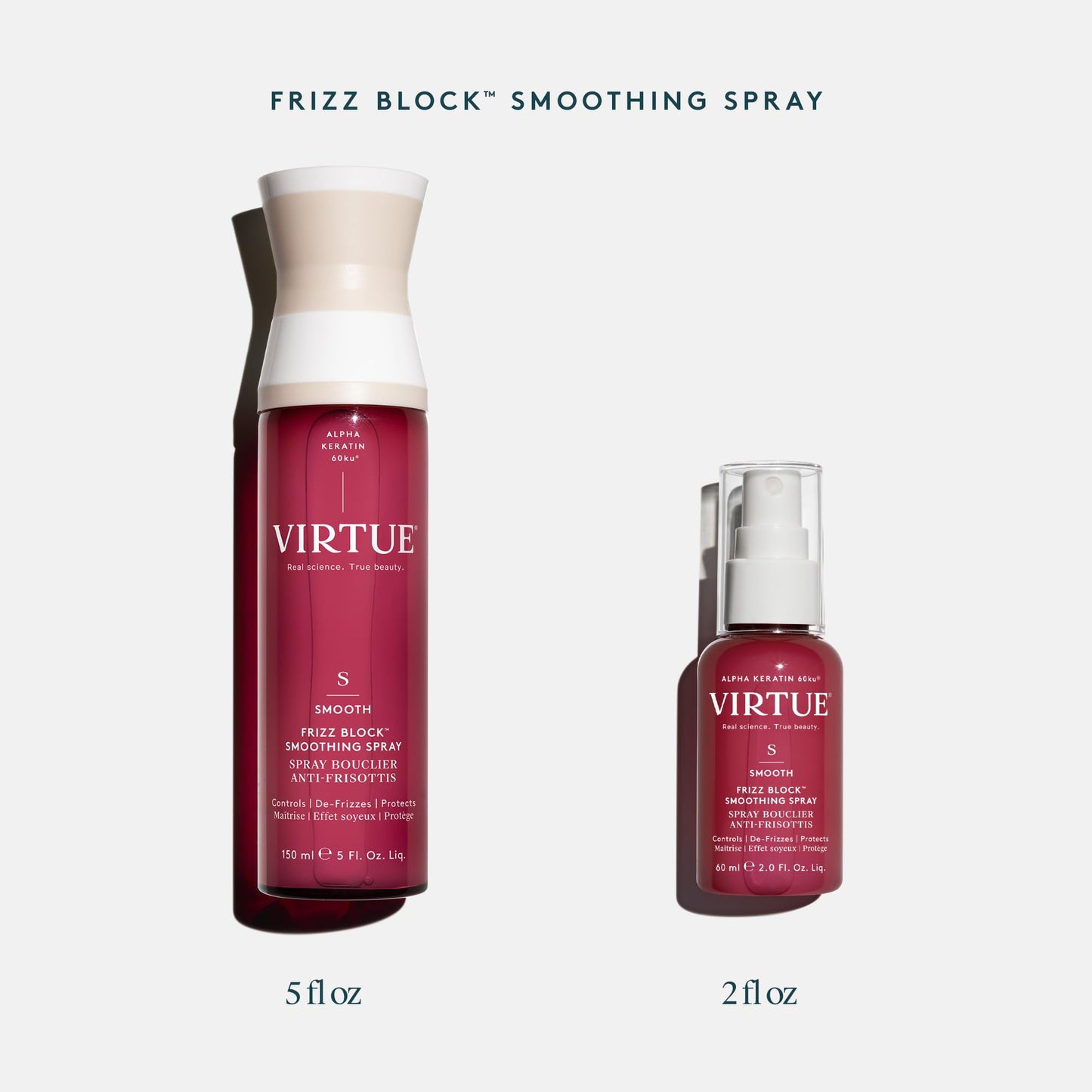 VIRTUE Smooth Spray, Frizz-control,Heat Protectant, UV Protection, 4 Fl Oz
