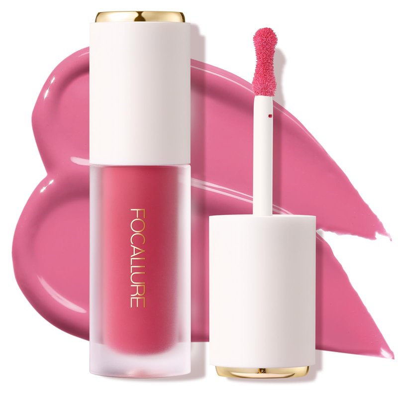 FOCALLURE Silky Cream Liquid Blush,Leaving a Matte Dewy Makeup Look,Easy to Apply and Create a Natural Flush,Long Lasting and Lightweight Cheek Blush Face Makeup,BABY DOLL