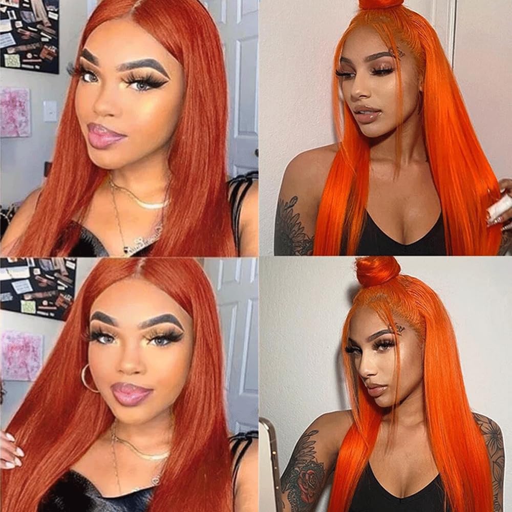 Ginger Bundles Human Hair Orange Straight Bundles 12 14 16 Inch Designed for Black Women Soft and Healthy Human Hair Bundles 300g