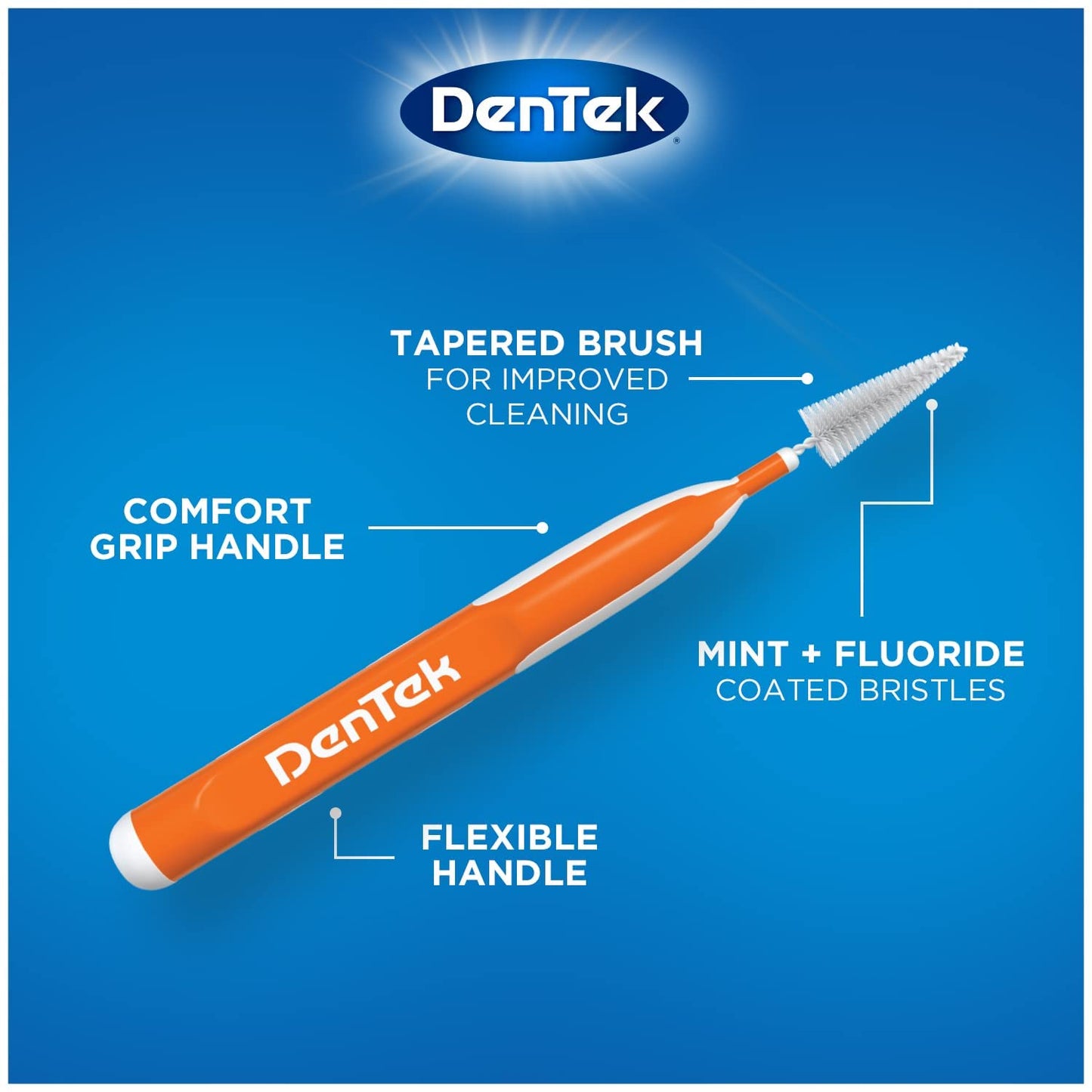 DenTek Easy Brush Interdental Cleaners, Standard Between Teeth Brushes, Plaque Control, Dental Picks for Oral Care, 16 Count (Pack of 5)