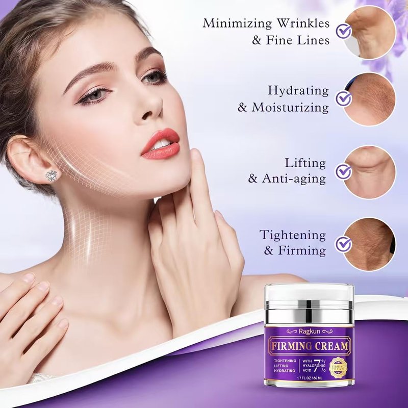 Ragkun Retinol Neck & Face Dual-Action Set—Collagen & Hyaluronic Acid Firming Neck Cream, Anti-Aging Day & Night Moisturizer, Instant Face Lift Wrinkle Creams for Women & Men, 2-Pack
