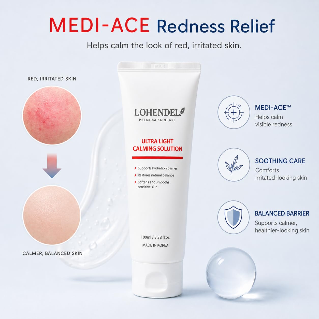 LOHENDEL Ultra Light Calming Solution - Soothe Redness, Repair Barrier