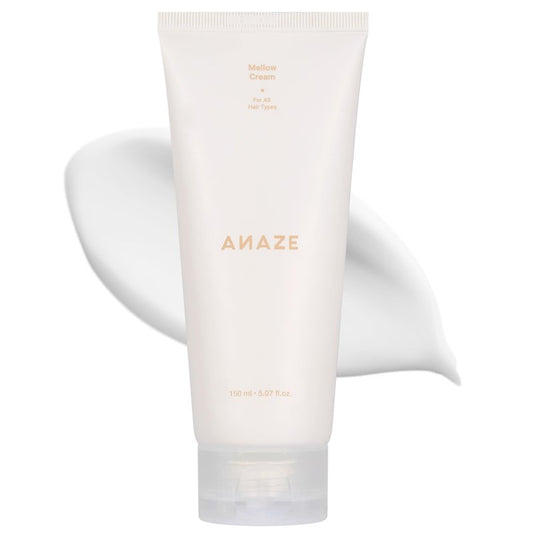 ANAZE Mellow Cream – Heat Protectant Leave-In Hair Cream for Dry, Damaged Hair, Anti-Frizz Smoothing Cream with Royal Jelly & Coconut Oil, Lightweight, 5.07 fl.oz / 150ml