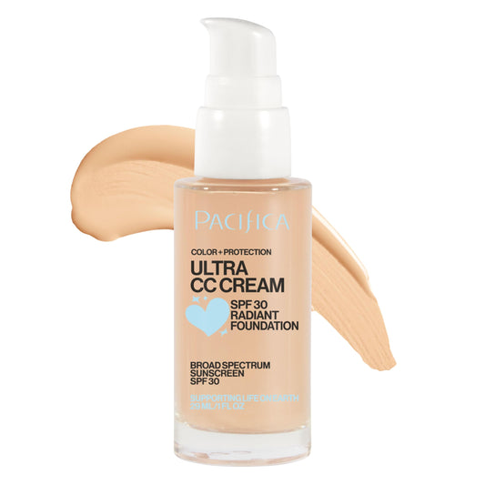 Pacifica Ultra CC Cream Radiant Foundation SPF 17 -Neutral Fair – Medium Coverage Color Correcting Cream, Dewy Finish, Mineral SPF, 1 oz