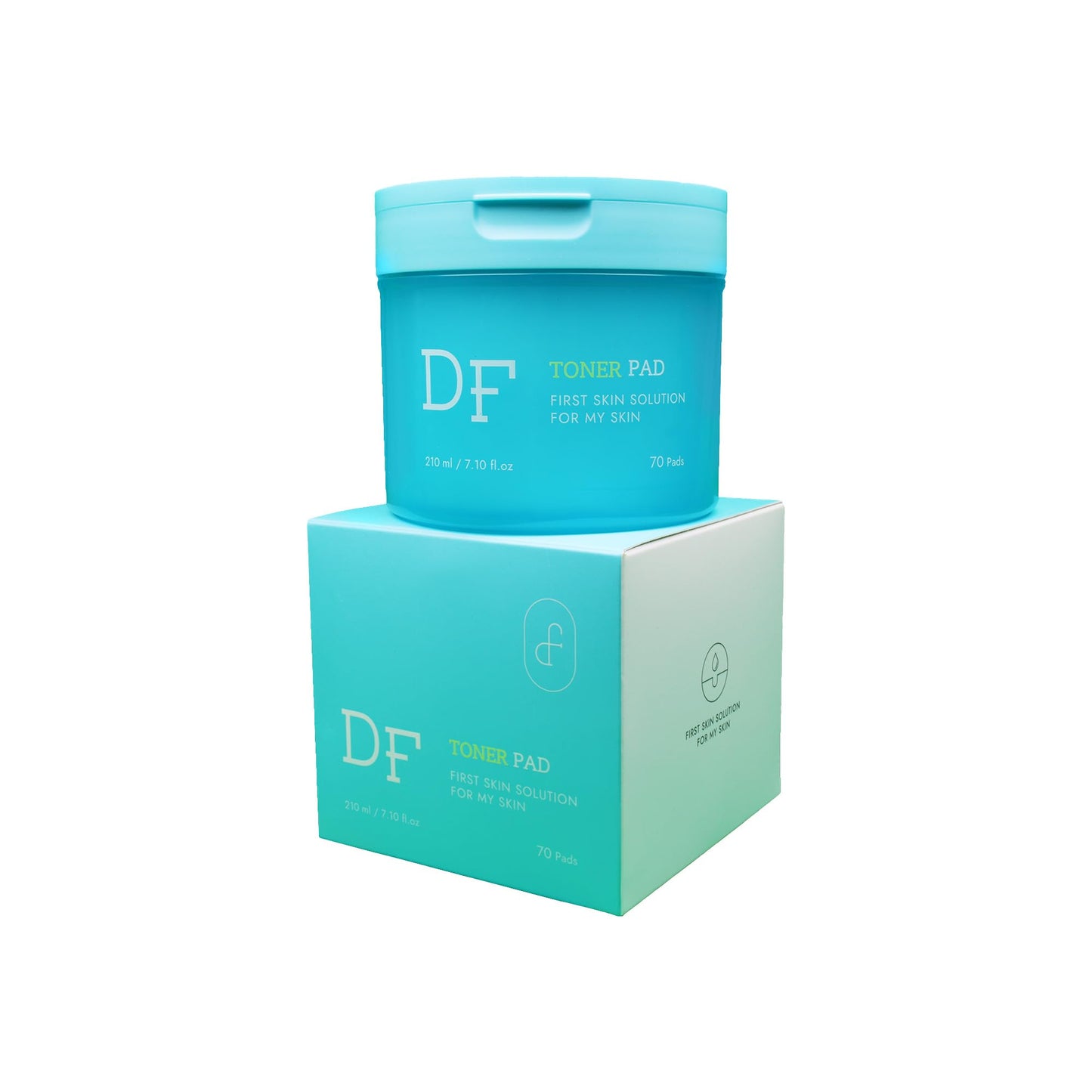 DFRAU Vegan Toner Pads for Face, Toner Pad Korean for Exfoliation, Soothing Brightening and Pore Care with Niacinamide, Centella Asiatica and Ginseng (70 Pads)