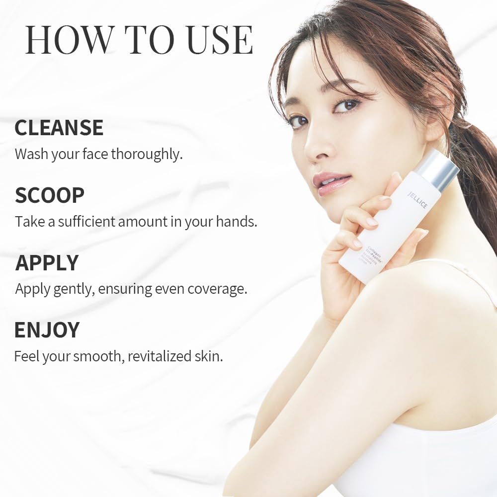 JELLICE Firming & Hydrating Collagen Lotion for Face & Neck – Lightweight Japanese Skincare with Tripeptides, Hyaluronic Acid & Niacinamide – Smooths, Tones & Softens – 4.06 fl oz