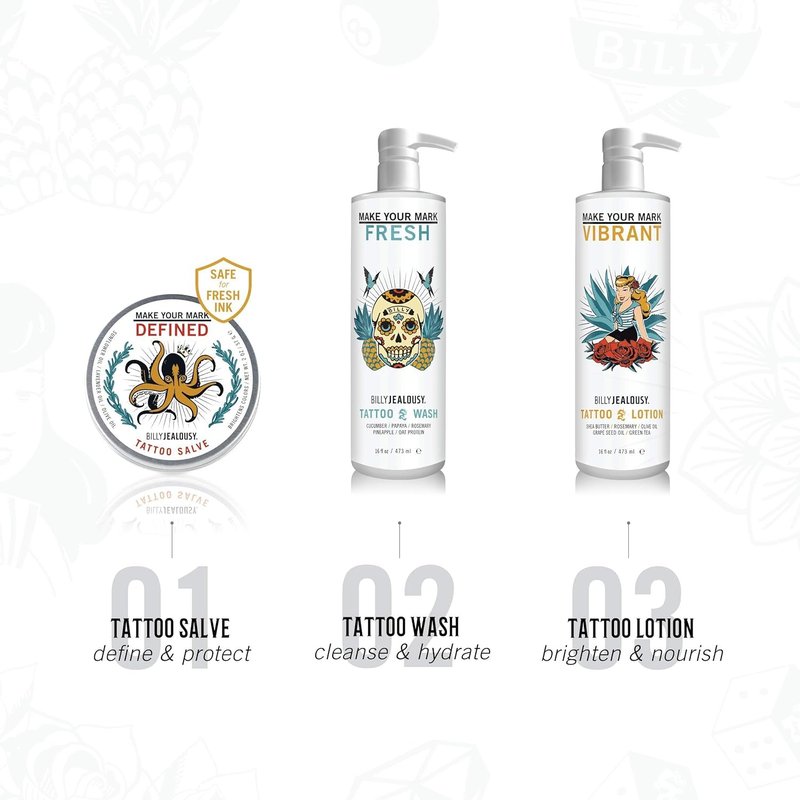 Billy Jealousy Make Your Mark Fresh Tattoo Wash, Cleansing and Hydrating Tattoo Aftercare Enriched With Cucumber and Rosemary, 16 Fl Oz