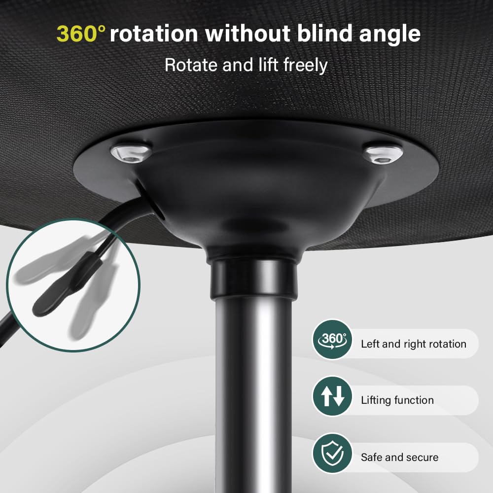BFTOU White Classic Swivel Stool with Wheel for Salon Work Home SPA Shop Height-Adjustable and Cost-Effective Rolling Stool Chair Small